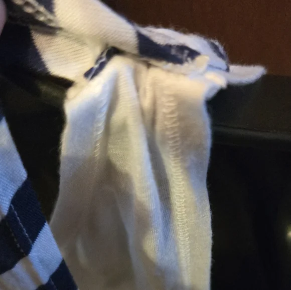 NM Clothing Co. Striped Blue & White layered long Tank Top szL - Picture 6 of 7